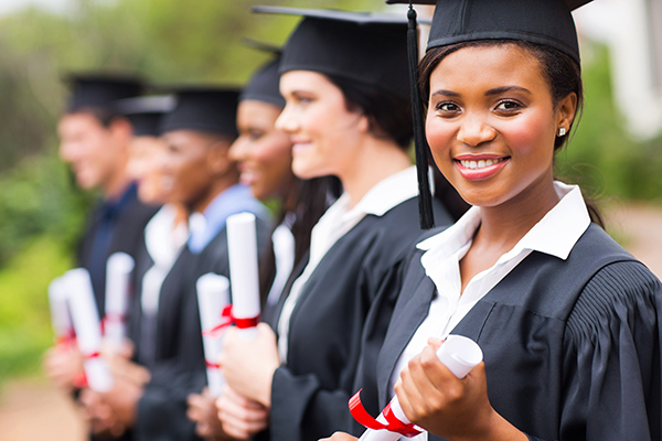 students at graduation